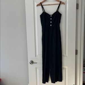 Madewell Black Linen Jumpsuit